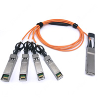 Arista Networks CAB-Q-S-AOC-3M Compatible 40G AOC QSFP+ to 4xSFP+ Active 3M (9.8ft) 850nm Active Optical Cables